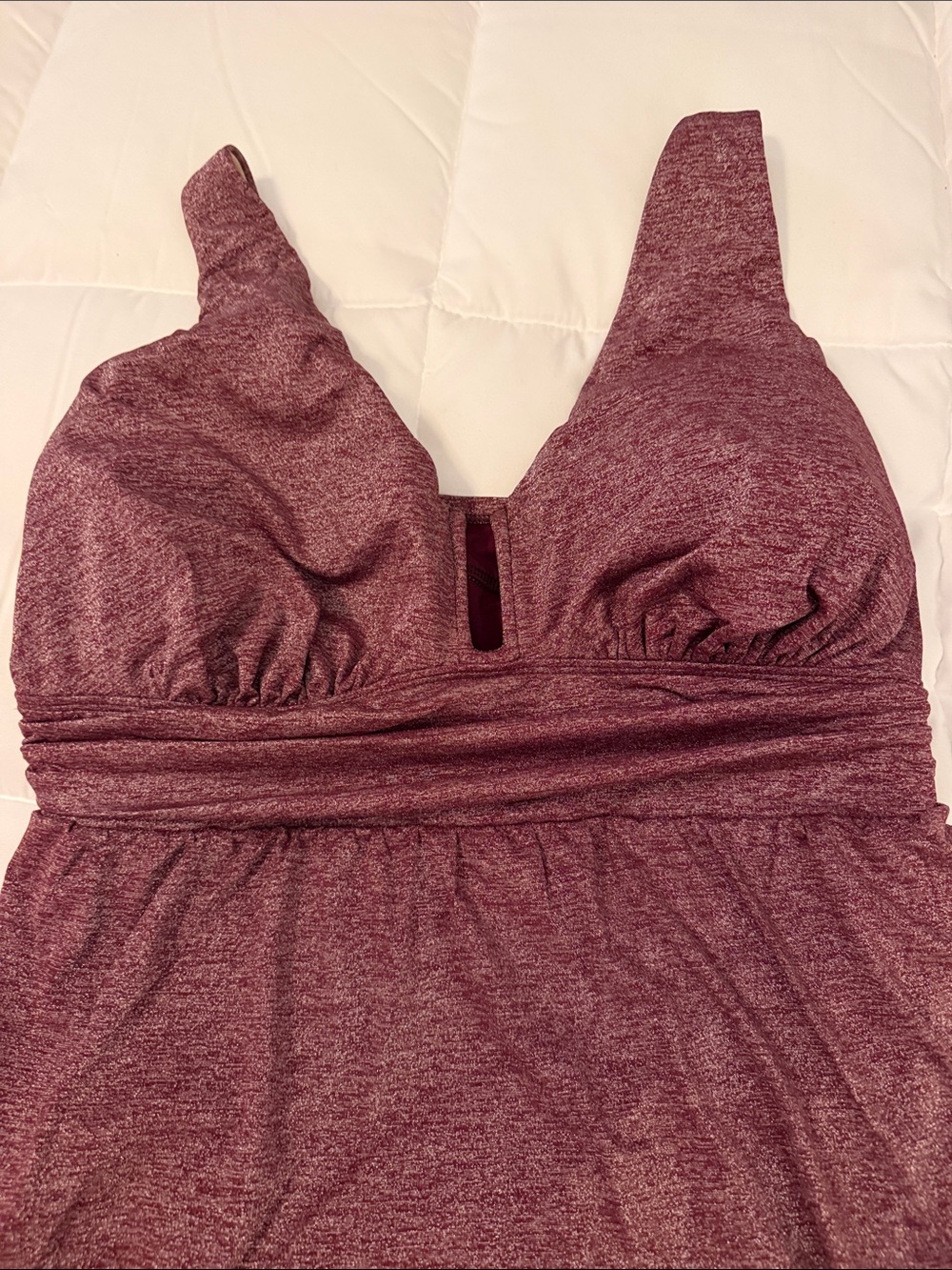 Lands End Heathered Plum Swim Dress 
Size 18W NWT - Picture 2 of 5